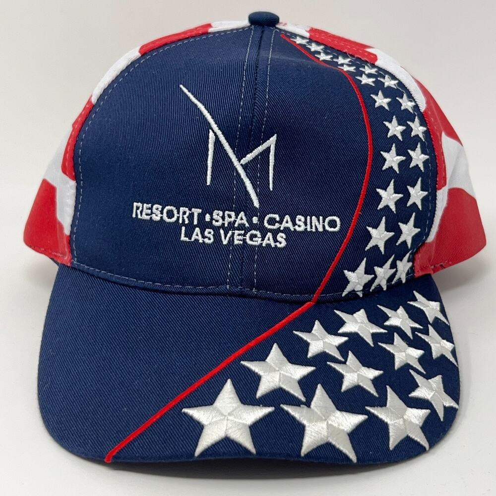 M Resort Las Vegas Hat Baseball Cap Spa Casino USA Flag Patriotic Strapback Blue